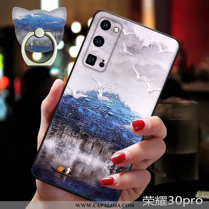 Capa Honor 30 Pro Silicone Tendencia Cordao Cola Azul, Capas Honor 30 Pro Fosco Baratos