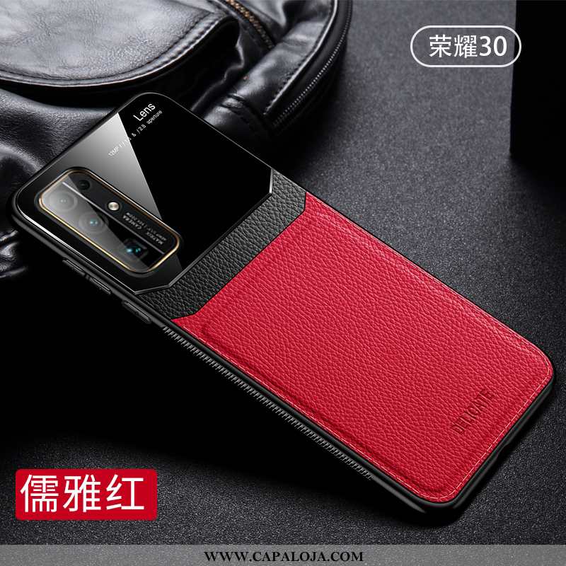 Capa Honor 30 Silicone Resistente Couro Novas Vermelho, Capas Honor 30 Slim Promoção