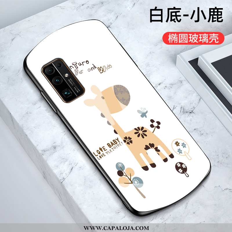 Capa Honor 30 Vidro Vermelha Desenho Animado Feminino Branco, Capas Honor 30 Personalizado Promoção