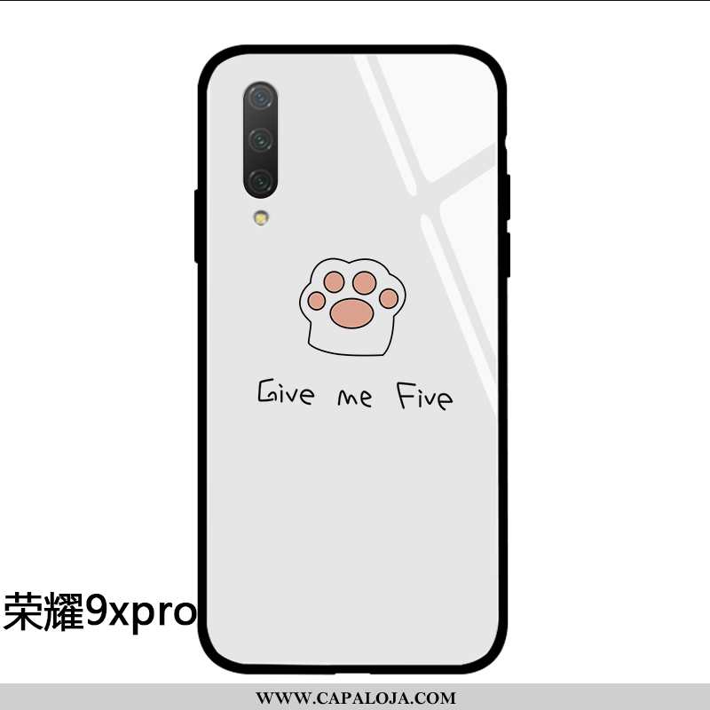 Capa Honor 9x Pro Vidro Vermelha Telinha Malha Bege, Capas Honor 9x Pro Personalizada Baratas