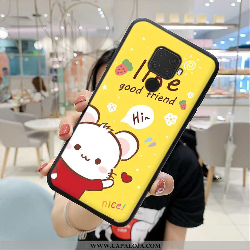 Capa Huawei Mate 30 Lite Soft Malha Telemóvel Cases Amarelo, Capas Huawei Mate 30 Lite Protetoras Co