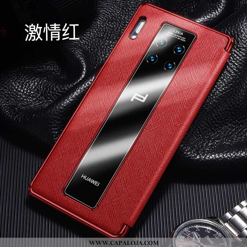 Capa Huawei Mate 30 Rs Couro Cover Antiqueda Cases Preto, Capas Huawei Mate 30 Rs Protetoras Baratos