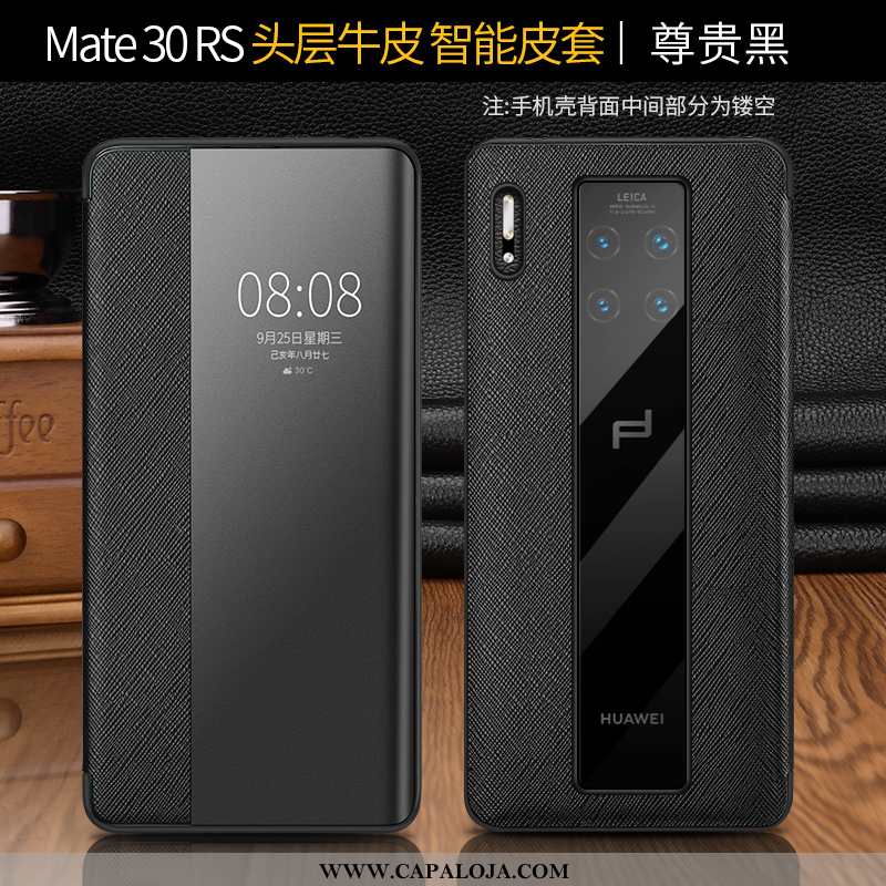 Capa Huawei Mate 30 Rs Couro Legitimo Telemóvel Cases Quadrada Vermelho, Capas Huawei Mate 30 Rs Cou