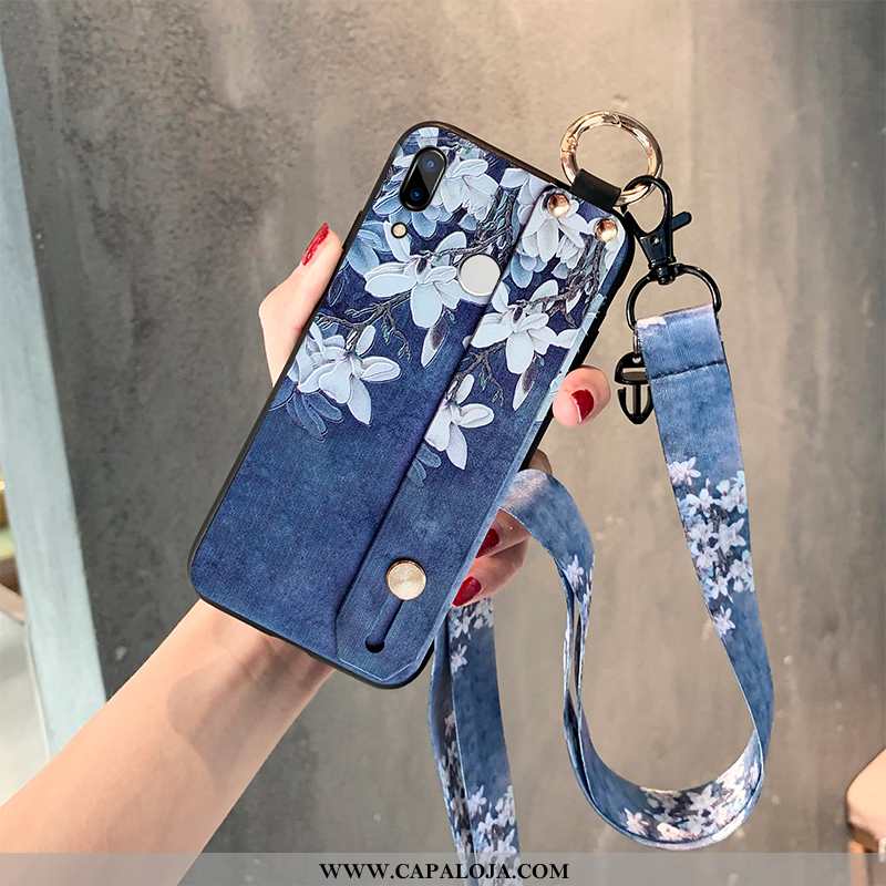 Capa Huawei P Smart+ Cordao Malha De Grau Slim Azul, Capas Huawei P Smart+ Personalizada Baratos