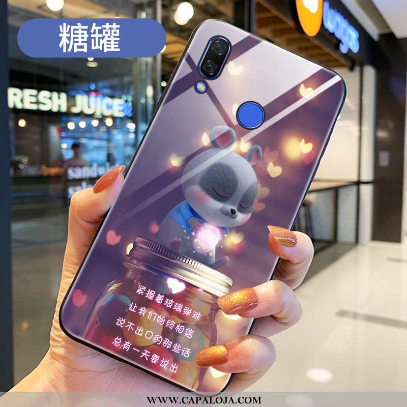 Capa Huawei P Smart+ Protetoras Capas Para Reveillon Desenho Animado Bordô, Huawei P Smart+ Vidro Ve