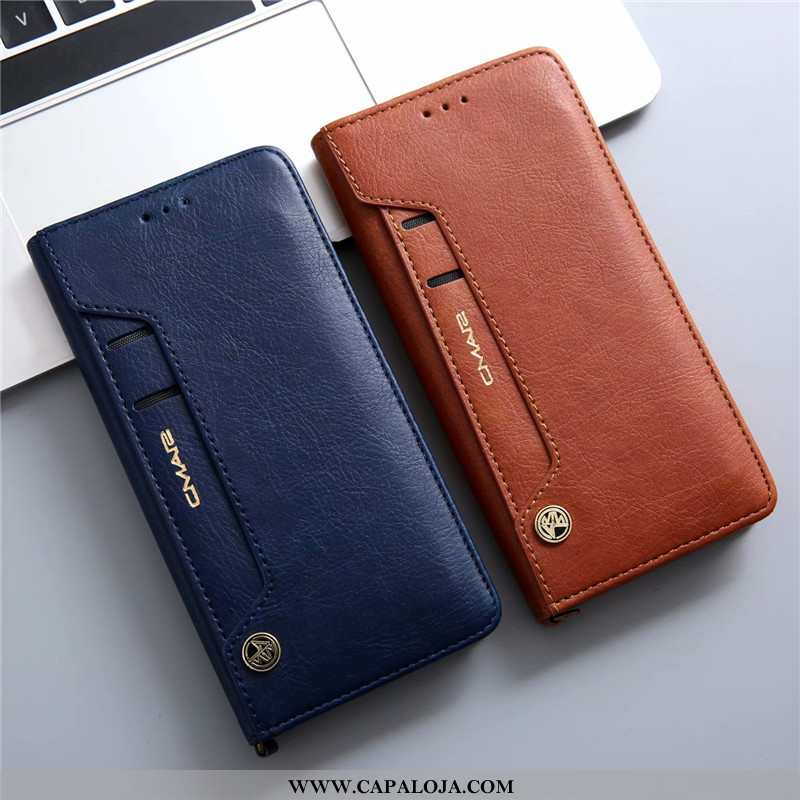 Capa Huawei P20 Lite Couro Legitimo Cover Antiqueda Telemóvel Azul Escuro, Capas Huawei P20 Lite Cou