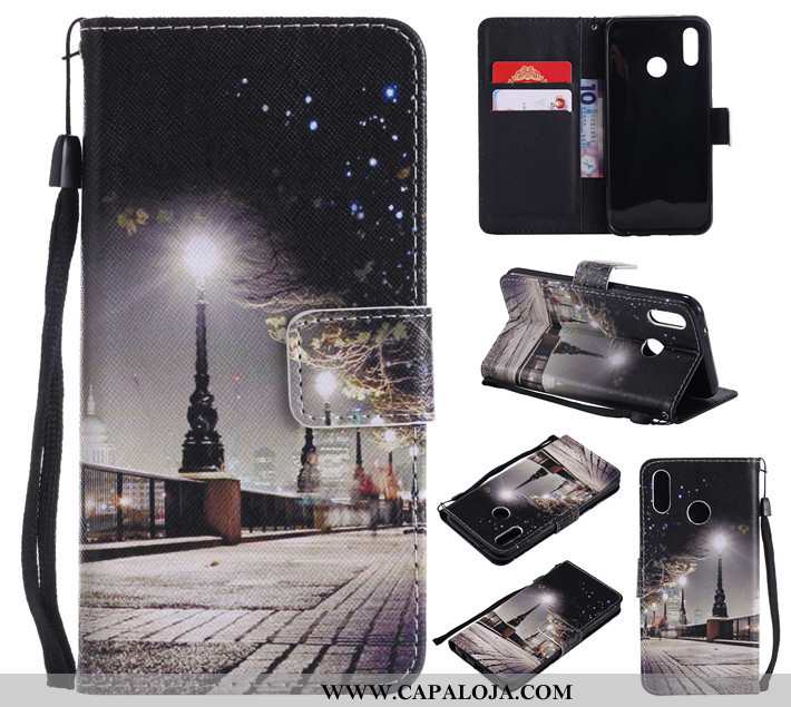 Capa Huawei P20 Lite Soft Couro Telemóvel Desenho Animado Azul, Capas Huawei P20 Lite Protetoras Com