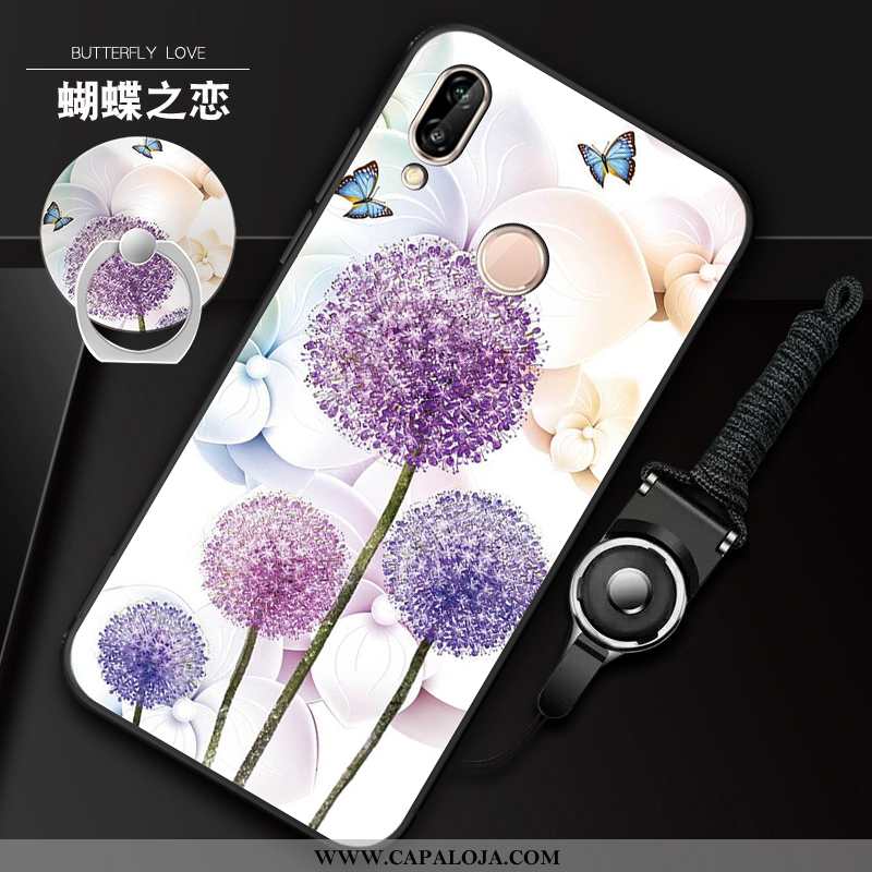 Capa Huawei P20 Lite Soft Rosa Suporte Cordao, Capas Huawei P20 Lite Protetoras Baratos