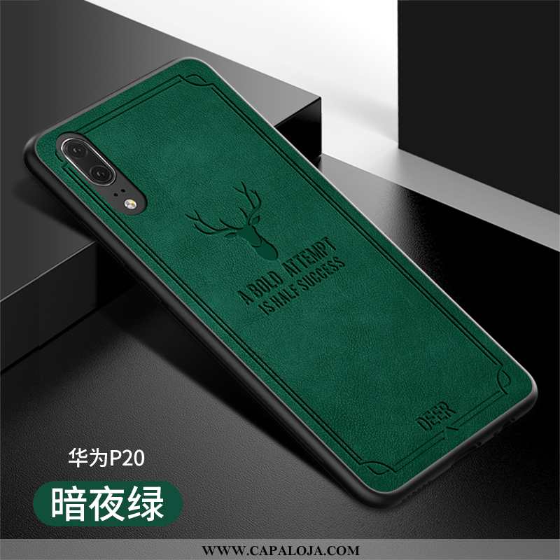 Capa Huawei P20 Silicone Soft Cases De Grau Verde, Capas Huawei P20 Slim Online