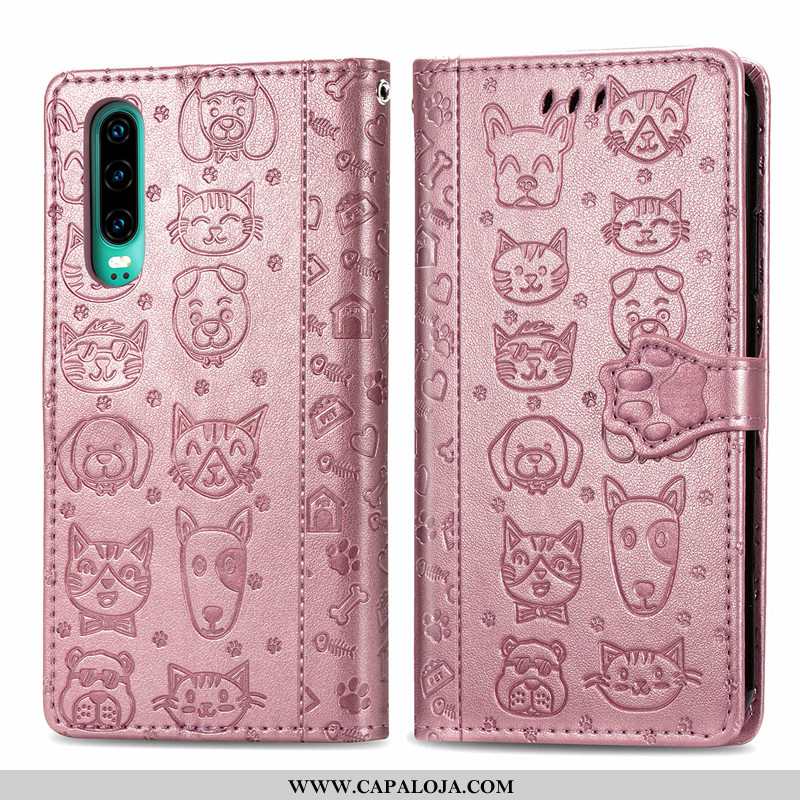 Capa Huawei P30 Bonitos Antiqueda Desenho Animado Feminino Dourado, Capas Huawei P30 Couro Barato