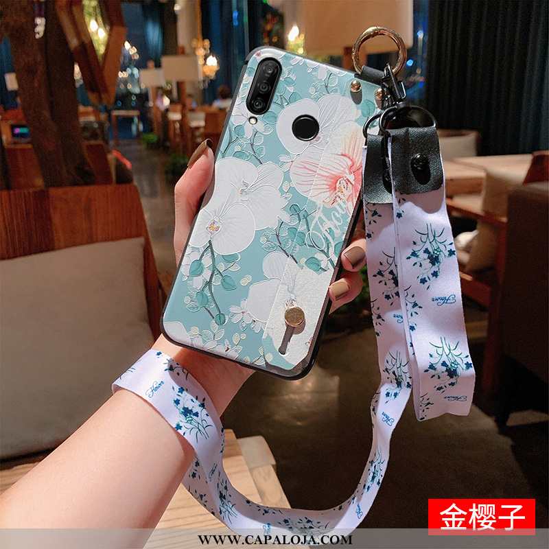 Capa Huawei P30 Lite Personalizado Primavera Florido Wrisband Branco, Capas Huawei P30 Lite Retro Co