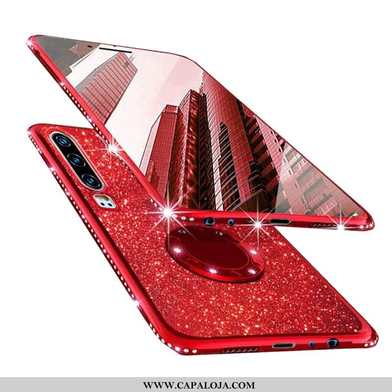 Capa Huawei P30 Silicone Nova Completa Super Vermelho, Capas Huawei P30 Transparente Baratos