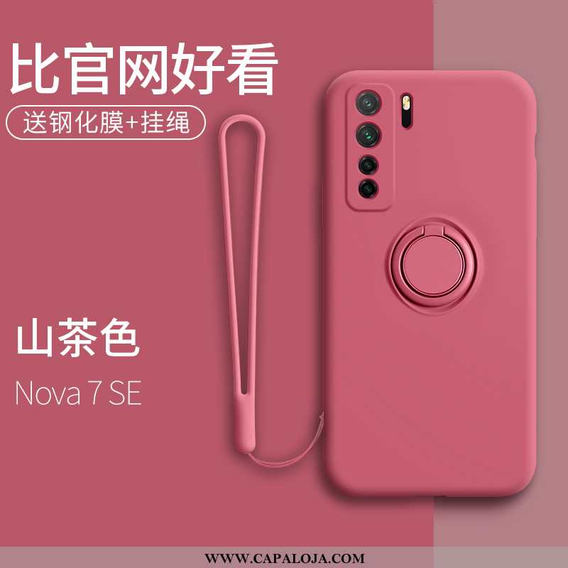 Capa Huawei P40 Lite 5g Silicone Nova Suporte Telemóvel Vermelho, Capas Huawei P40 Lite 5g Personali