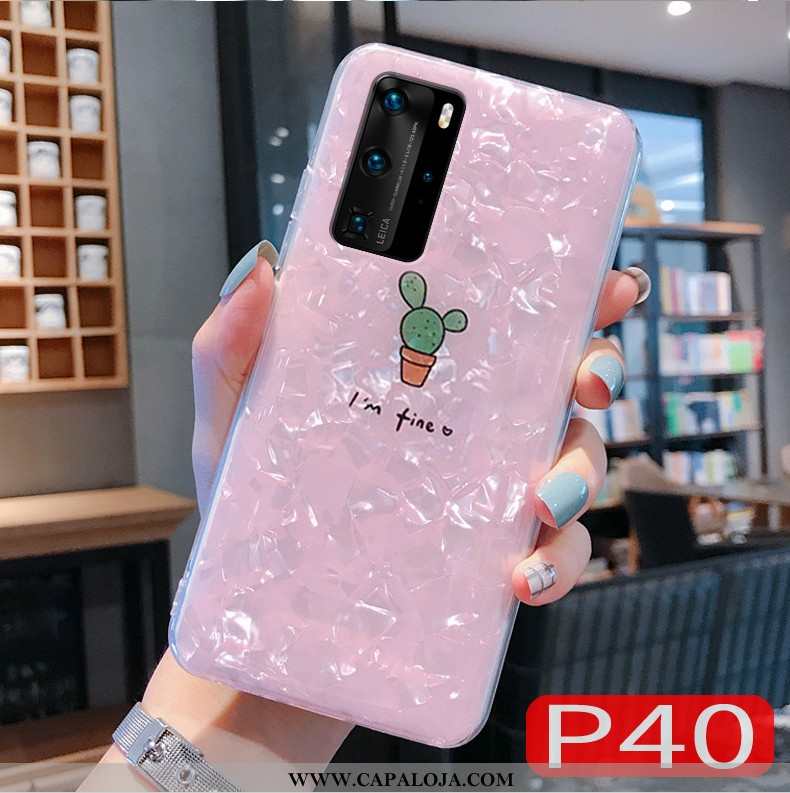 Capa Huawei P40 Super Malha Criativas Vermelha Rosa, Capas Huawei P40 Protetoras Online