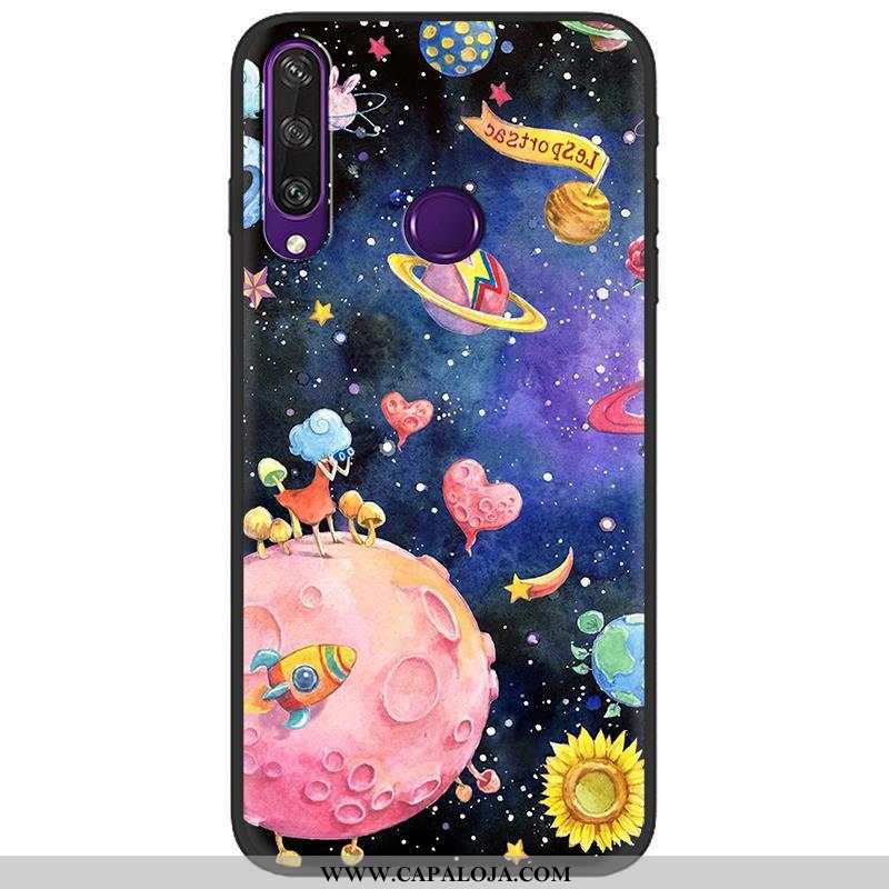Capa Huawei Y6p Soft Pintado Rosa Preto, Capas Huawei Y6p Protetoras Online