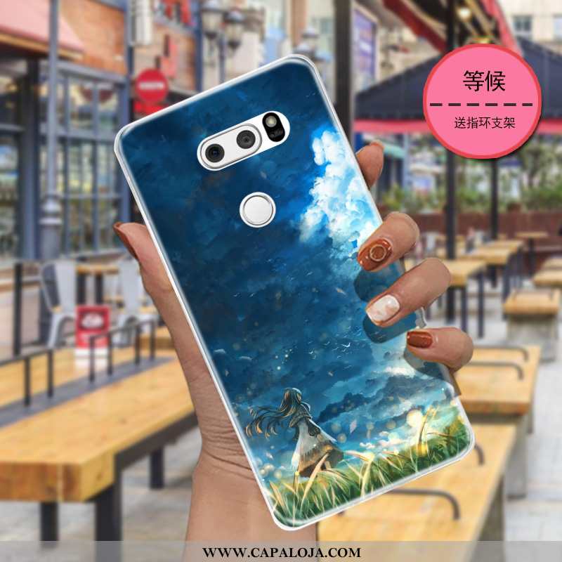Capa Lg V30 Super Telemóvel Masculino Transparente Azul Escuro, Capas Lg V30 Protetoras Barato
