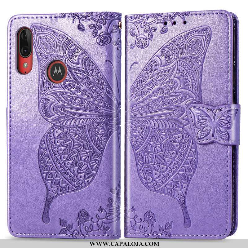 Capa Moto E6 Plus Couro Rosa Gravata Bonitos, Capas Moto E6 Plus Protetoras Promoção