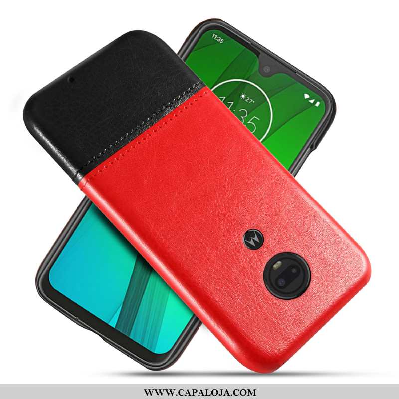 Capa Moto G7 Couro Azul Personalizada Negócio, Capas Moto G7 Protetoras Venda
