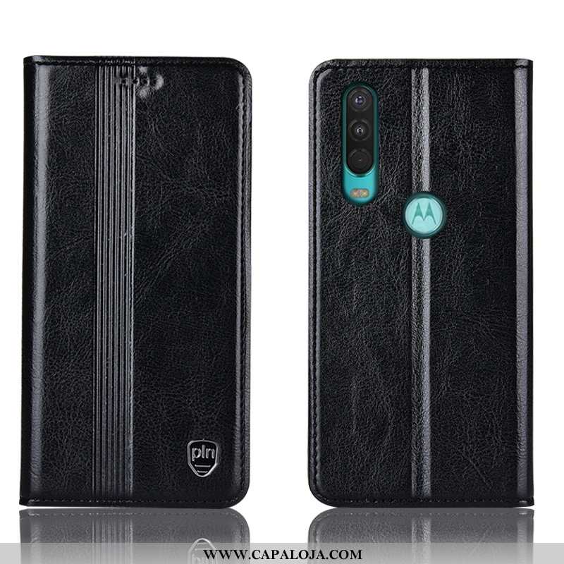 Capa Motorola One Action Couro Legitimo Capas Vermelha Telemóvel Vermelho, Motorola One Action Prote