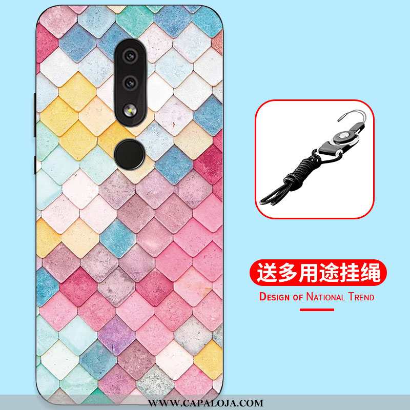 Capa Nokia 4.2 Silicone Simples Desenho Animado Feminino Azul Escuro, Capas Nokia 4.2 Criativas Onli