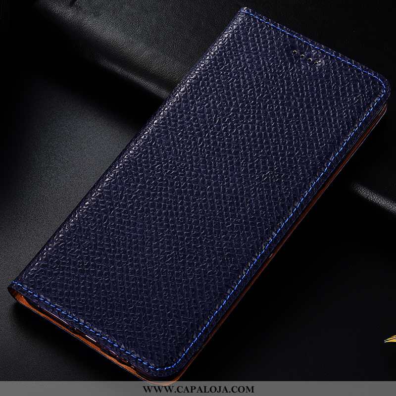 Capa Nokia 5.1 Plus Protetoras Cases Antiqueda Malha Azul Escuro, Capas Nokia 5.1 Plus Couro Genuíno