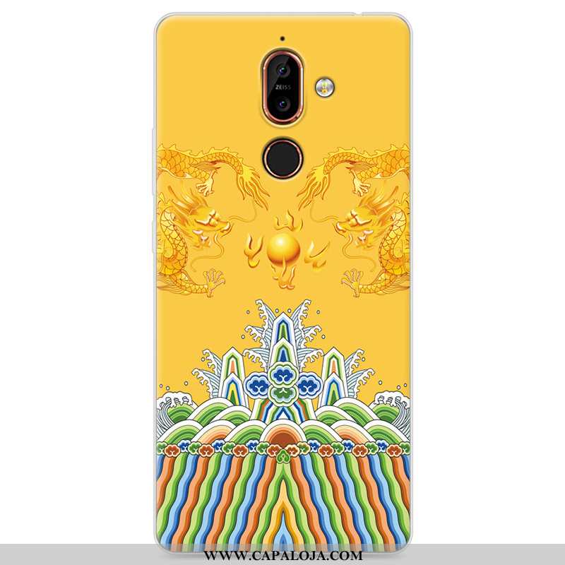 Capa Nokia 7 Plus Silicone Capas Telemóvel Masculino Amarelo, Nokia 7 Plus Criativas Online