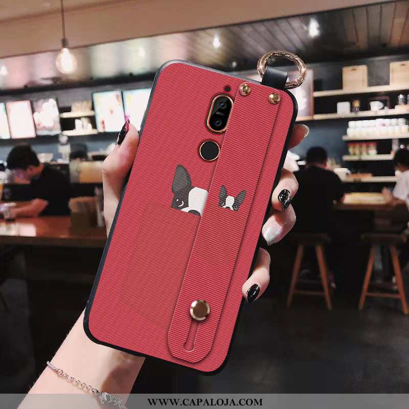 Capa Nokia 7 Plus Silicone Completa Wrisband Antiqueda Vermelho, Capas Nokia 7 Plus Desenho Animado 