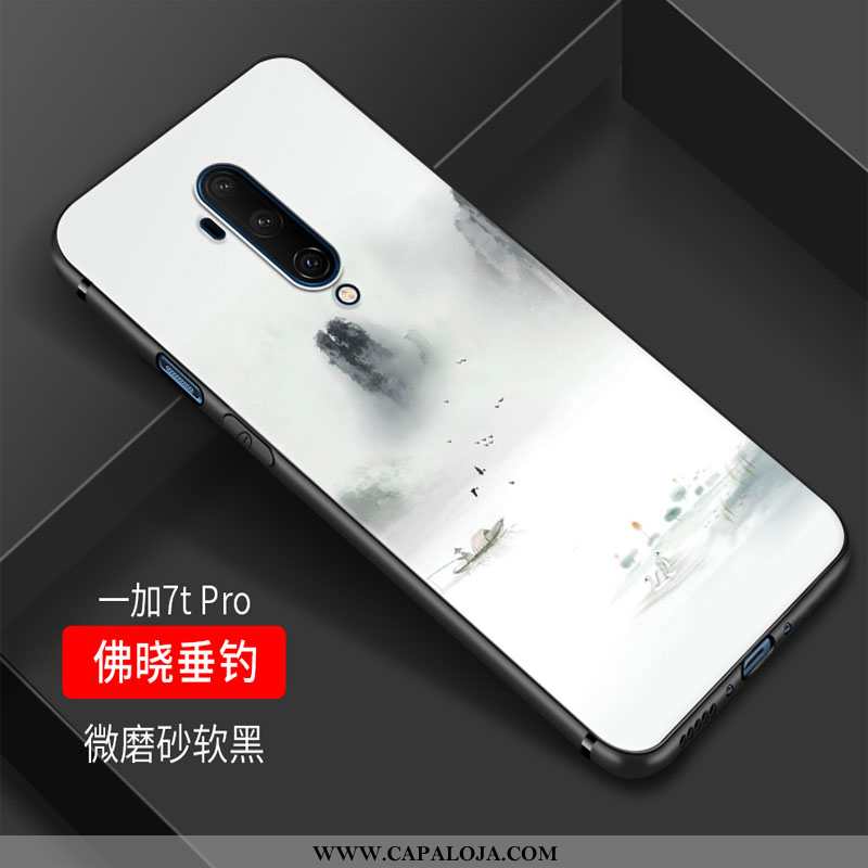 Capa Oneplus 7t Pro Retro Cases Soft Guindaste Preto, Capas Oneplus 7t Pro Tendencia Online