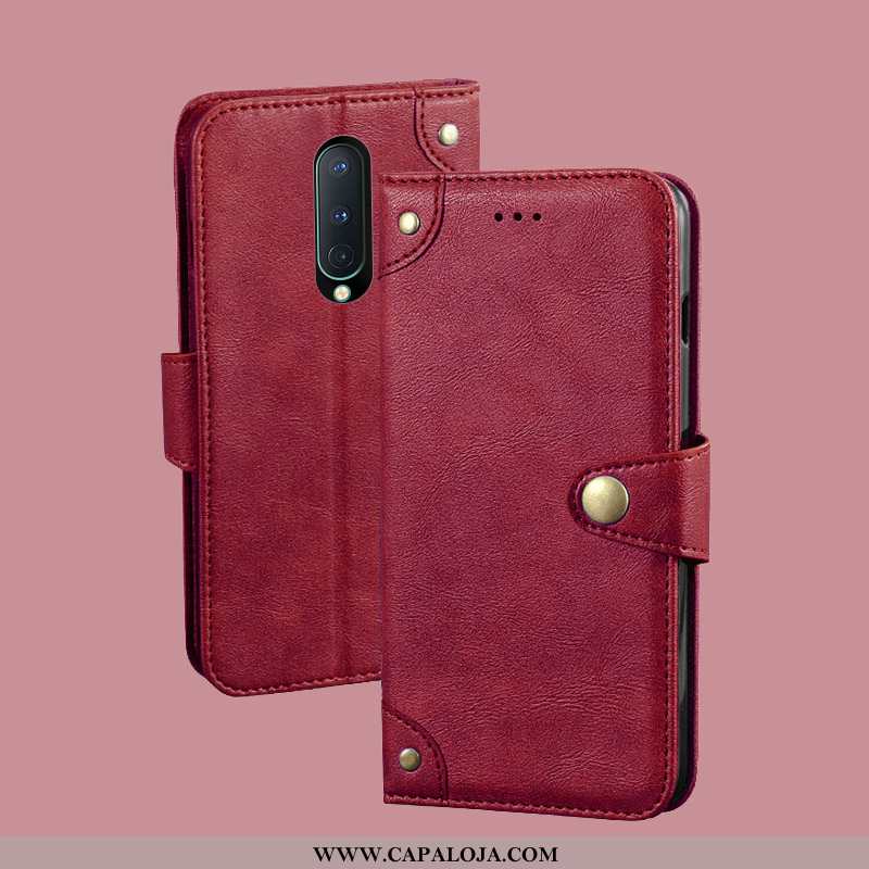 Capa Oneplus 8 Couro Telemóvel Completa Vermelha Vermelho, Capas Oneplus 8 Protetoras Baratas