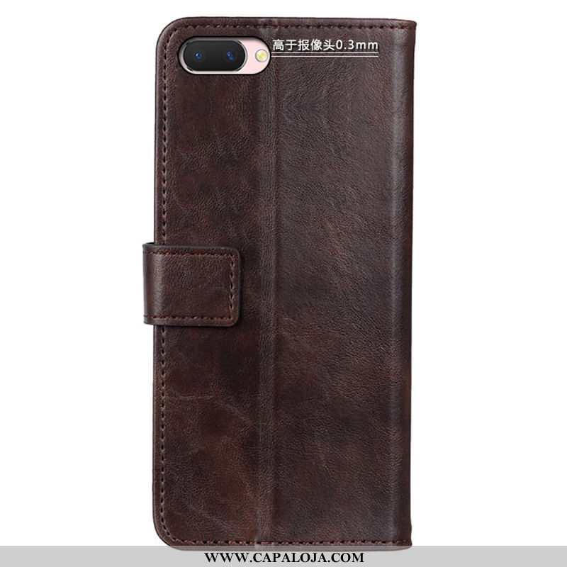 Capa Oppo A5 Couro Legitimo Cases Capas Tampa Castanho, Oppo A5 Couro Baratos