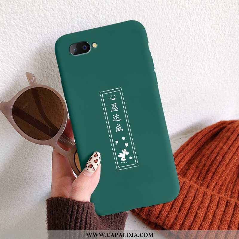 Capa Oppo A5 Silicone Coração Feminino Cases Verde, Capas Oppo A5 Estilosas Venda