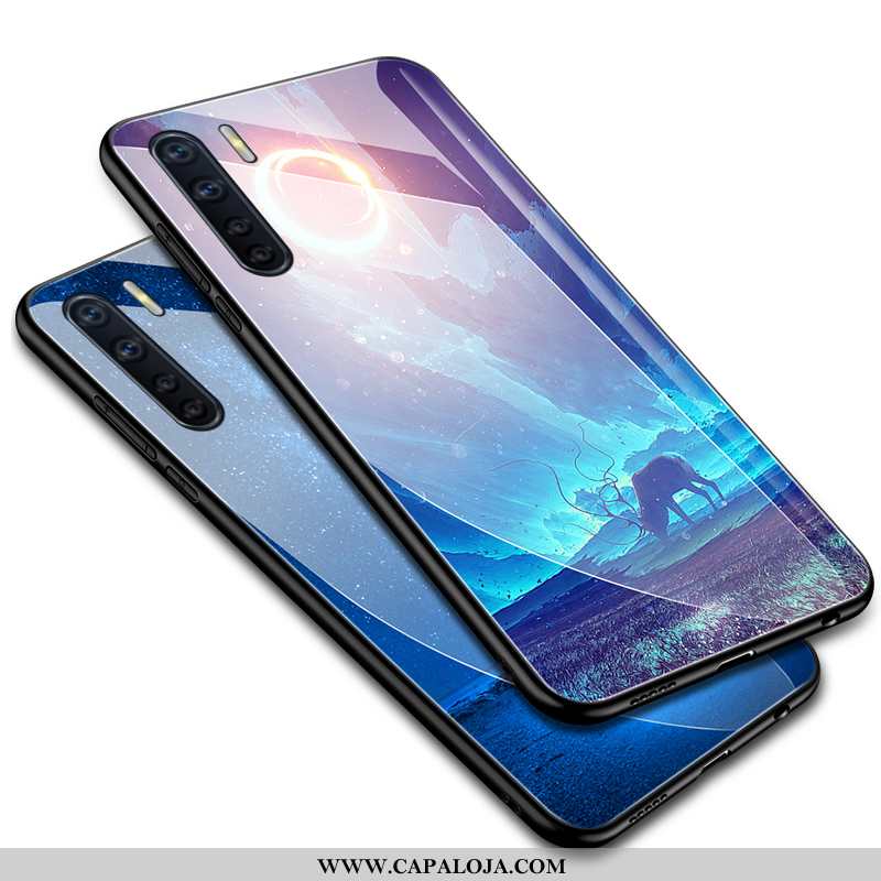 Capa Oppo A91 Tendencia Vidro Claro Silicone Roxo, Capas Oppo A91 Soft Online