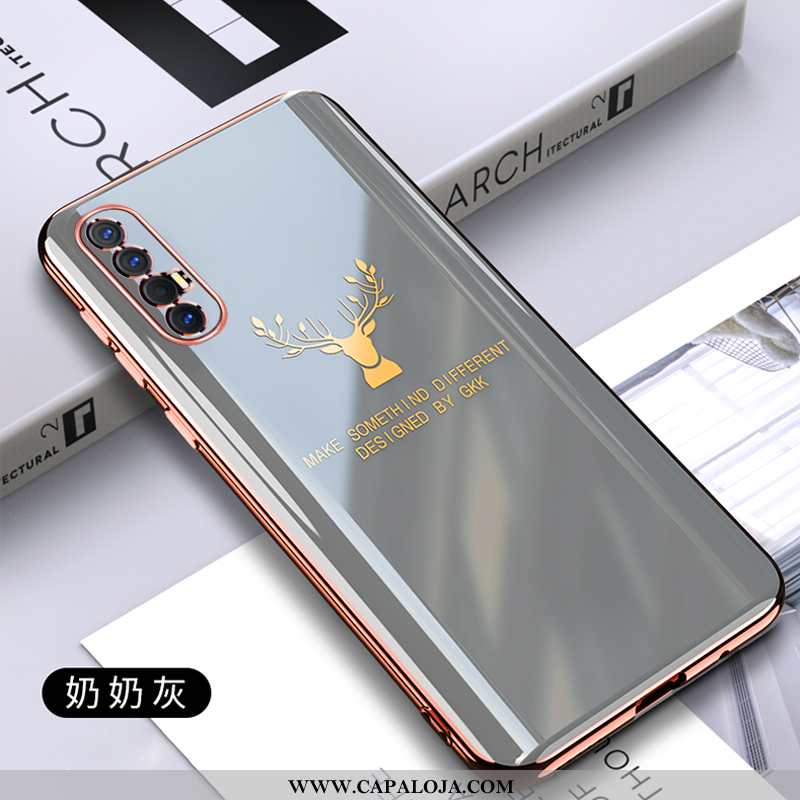 Capa Oppo Reno 3 Pro Super Soft Slim Silicone Cinza, Capas Oppo Reno 3 Pro Protetoras Baratas
