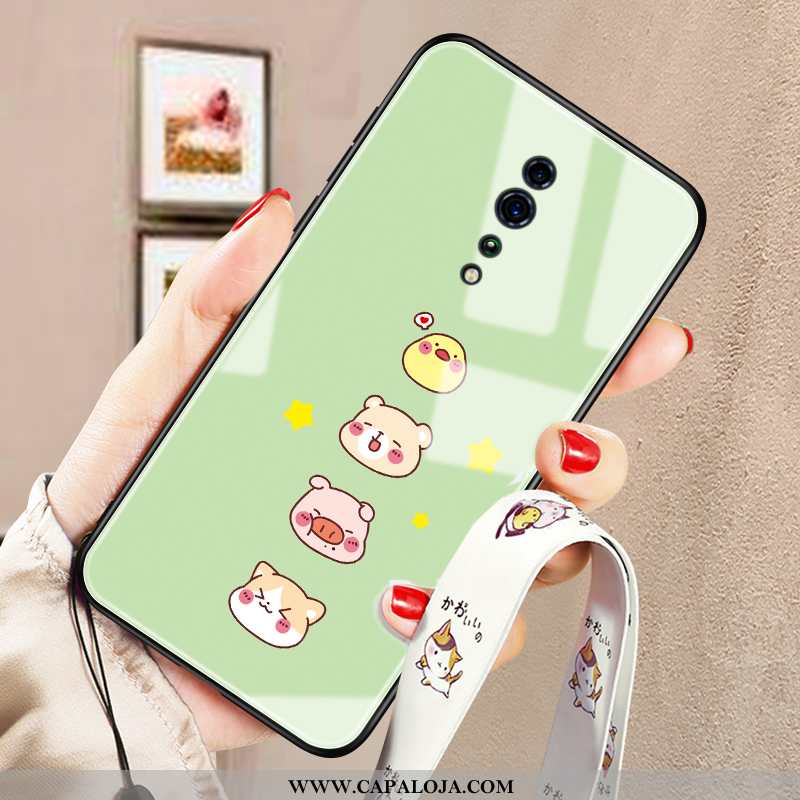Capa Oppo Reno Z Vidro Vermelha Cases Desenho Animado Verde, Capas Oppo Reno Z Personalizada Baratos