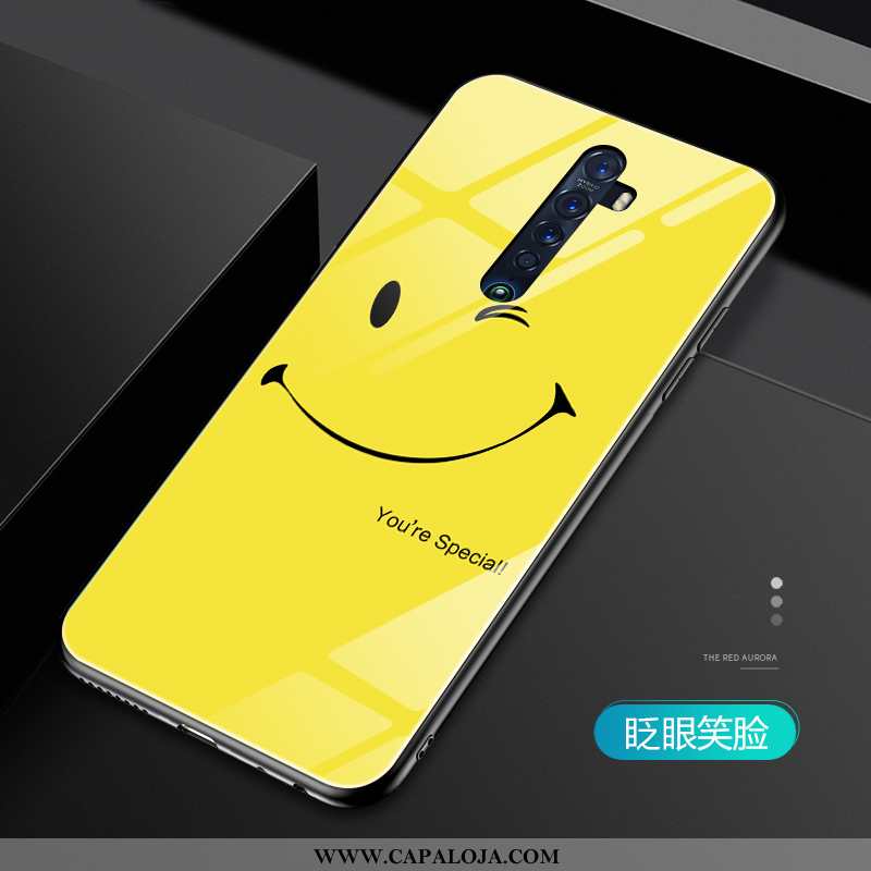 Capa Oppo Reno2 Vidro Malha Soft Antiqueda Amarelo, Capas Oppo Reno2 Personalizado Venda