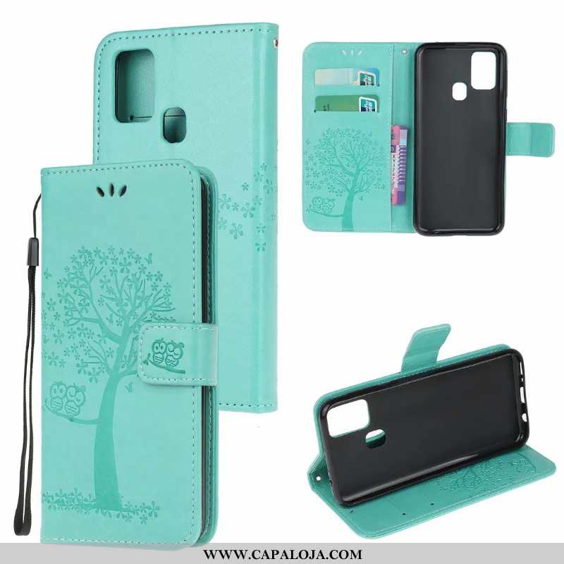 Capa Samsung Galaxy A21s Carteira Completa Capas Verde, Samsung Galaxy A21s Couro Promoção