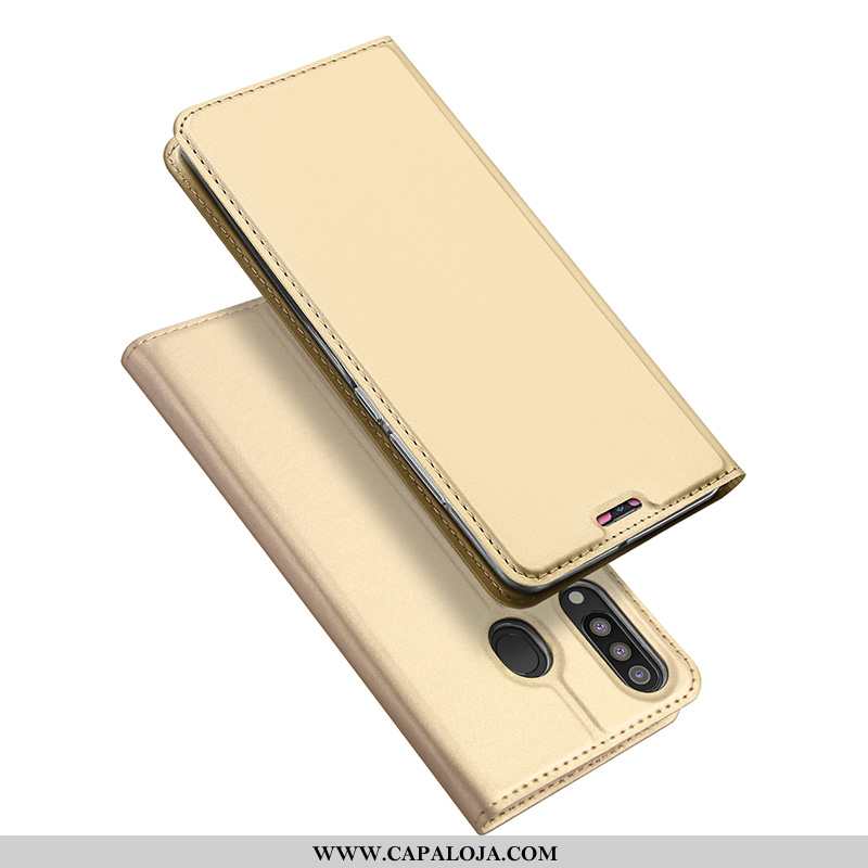 Capa Samsung Galaxy A40s Super Cases Telemóvel Couro Dourado, Capas Samsung Galaxy A40s Protetoras B