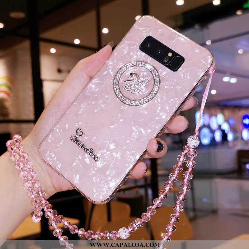 Capa Samsung Galaxy Note 8 Cravejada Masculino Cristais Tendencia Rosa, Capas Samsung Galaxy Note 8 