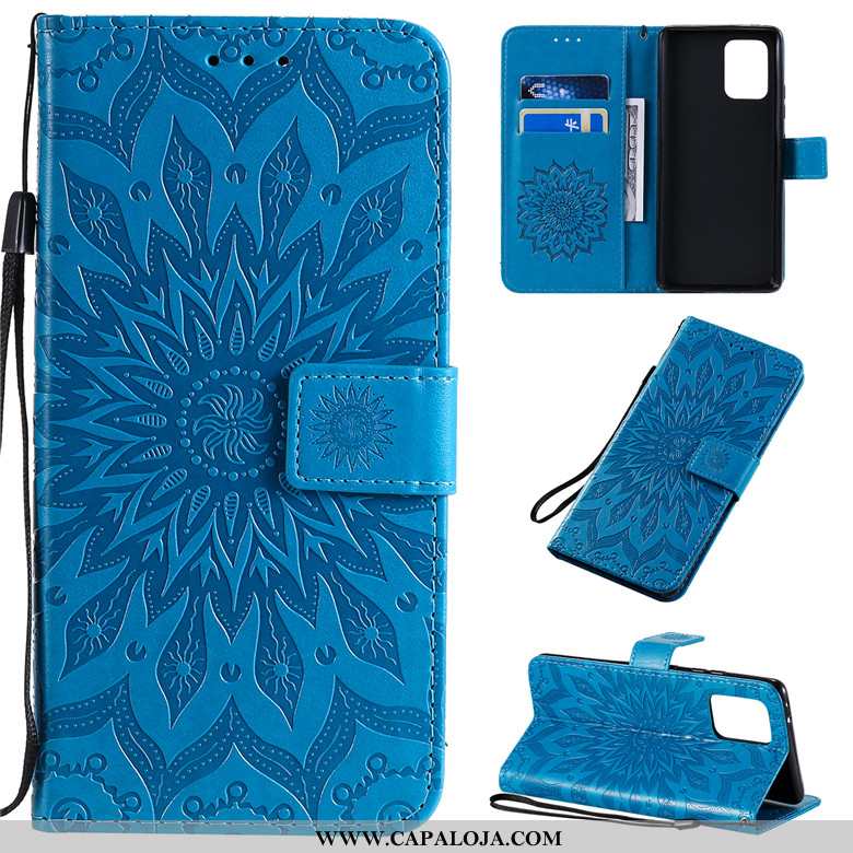 Capa Samsung Galaxy S10 Lite Couro Antiqueda Completa Telemóvel Azul, Capas Samsung Galaxy S10 Lite 