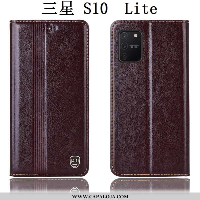 Capa Samsung Galaxy S10 Lite Couro Genuíno Cases Completa Cover Castanho, Capas Samsung Galaxy S10 L