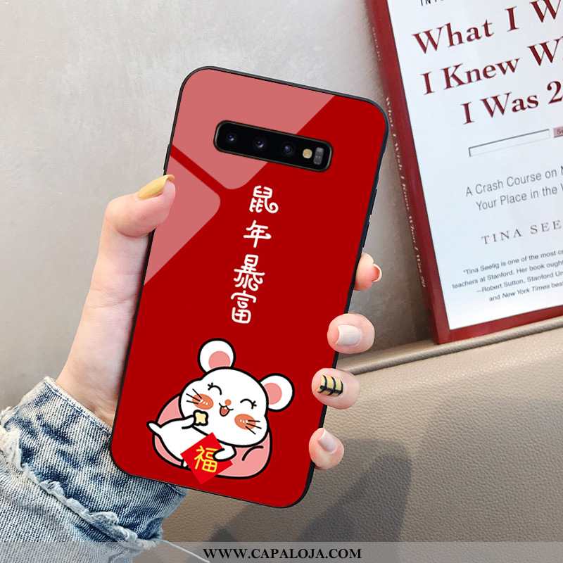 Capa Samsung Galaxy S10+ Vidro Para Reveillon Telemóvel Tendencia Vermelho, Capas Samsung Galaxy S10
