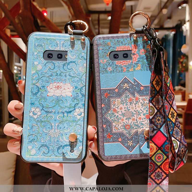 Capa Samsung Galaxy S10e Cordao Telemóvel Wrisband Silicone Azul, Capas Samsung Galaxy S10e Vintage 