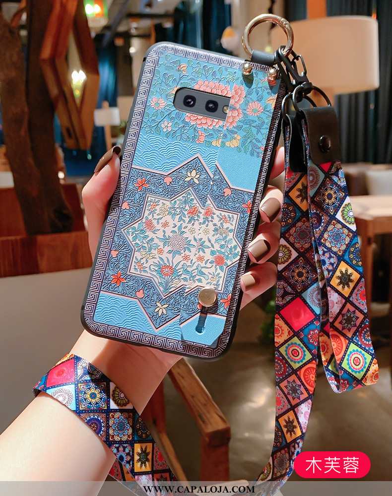Capa Samsung Galaxy S10e Cordao Telemóvel Wrisband Silicone Azul, Capas Samsung Galaxy S10e Vintage 