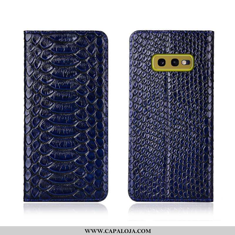 Capa Samsung Galaxy S10e Couro Genuíno Masculino Telemóvel Preto, Capas Samsung Galaxy S10e Couro Ba