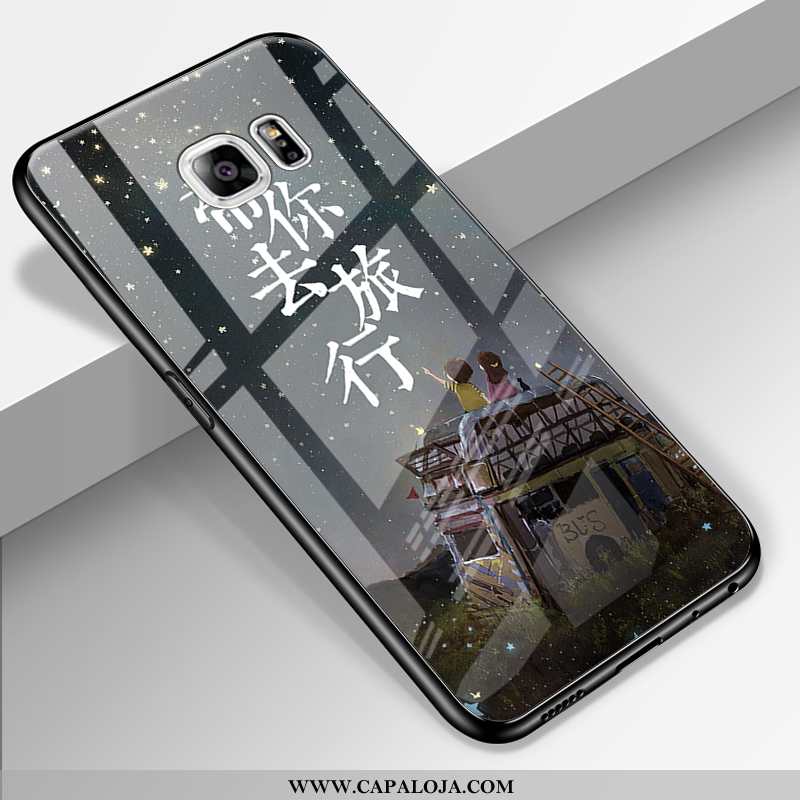 Capa Samsung Galaxy S6 Edge Criativas Telemóvel Personalizada Silicone Azul Escuro, Capas Samsung Ga