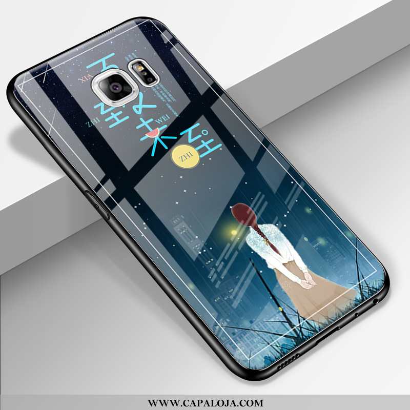 Capa Samsung Galaxy S6 Edge Criativas Telemóvel Personalizada Silicone Azul Escuro, Capas Samsung Ga