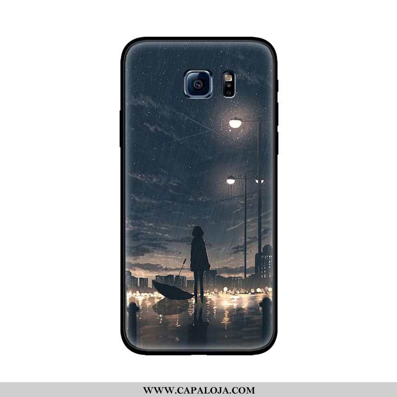 Capa Samsung Galaxy S6 Edge Soft Bonitos Cases Desenho Animado Preto, Capas Samsung Galaxy S6 Edge P