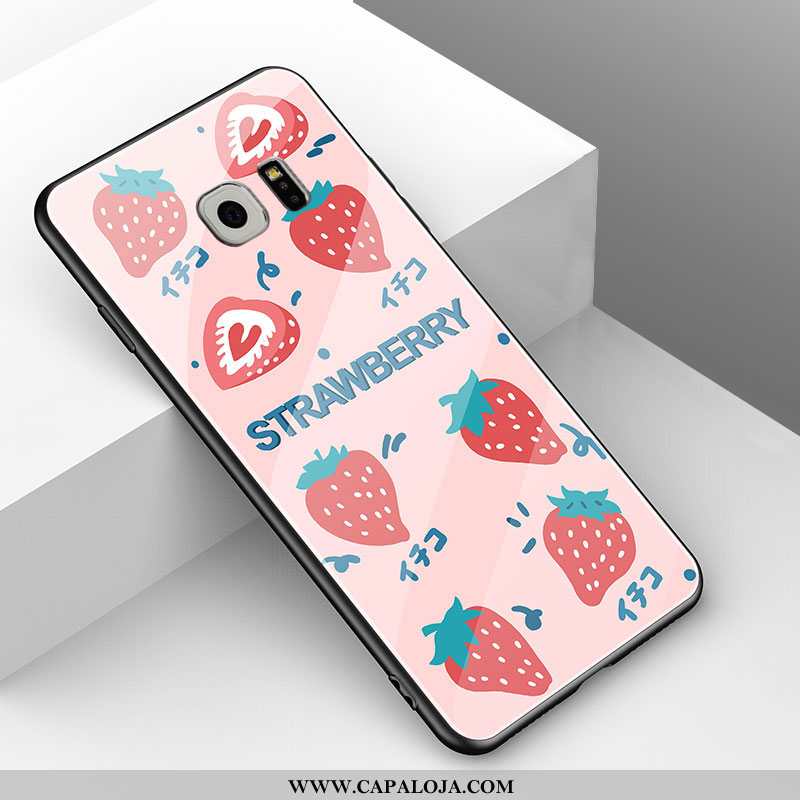Capa Samsung Galaxy S6 Edge Tendencia Feminino Vermelha Simples Branco, Capas Samsung Galaxy S6 Edge