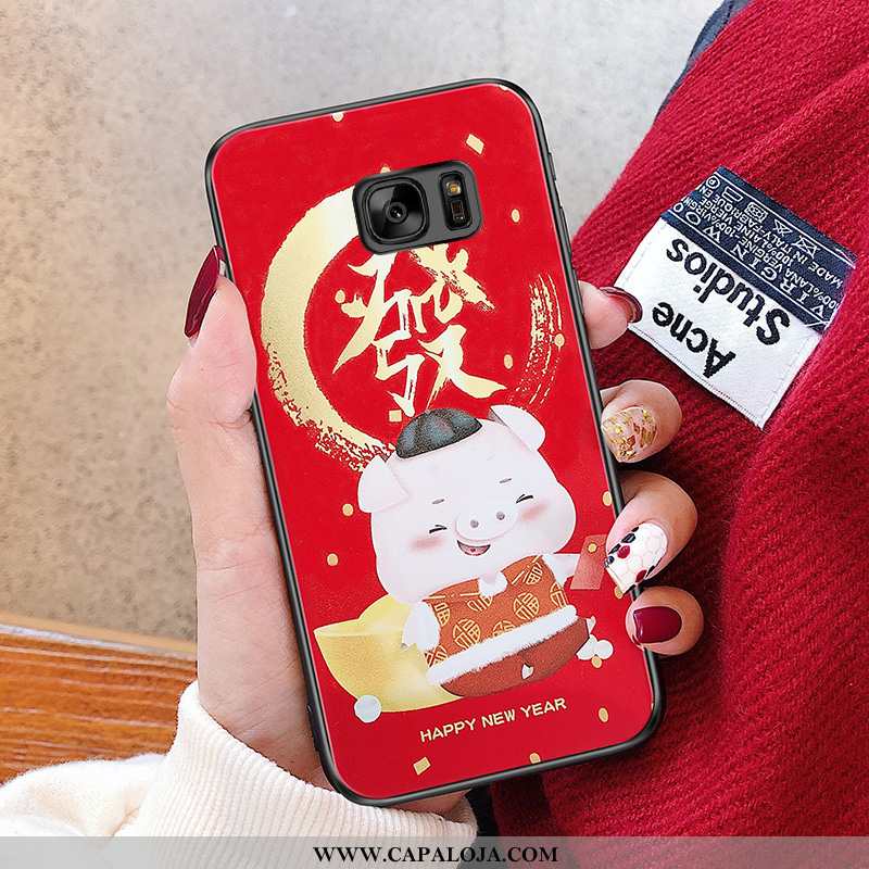 Capa Samsung Galaxy S6 Fofas Cases Feminino Silicone Vermelho, Capas Samsung Galaxy S6 Soft Barato