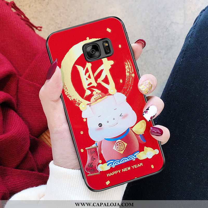 Capa Samsung Galaxy S6 Fofas Cases Feminino Silicone Vermelho, Capas Samsung Galaxy S6 Soft Barato